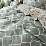 Bedding,Plaid,Printing,Quilt,Cover,Pillowcase,Queen