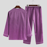Men's,Women,Loose,Silky,Satin,Pajamas,Sleeve,Pants,Sleepwear