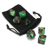 Polyhedral,Color,Dices,Black,Green