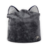 Women,Velour,Rhinestone,Windproof,Beanie,Animal