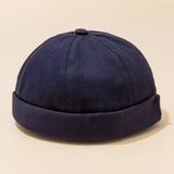 Adjustable,Breathable,Solid,French,Brimless,Retro,Skullcap,Letter,Sailor