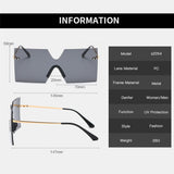 Unisex,Oversizes,Frameless,Protection,Fashion,Trend,Color,Gradient,Sunglasses
