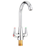 Brass,Chrome,Finish,Kitchen,Faucet,Rotate,Spout,Double,Handle,Water,Mixer