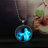 Halloween,Jewelry,Glowing,Black,Animal,Magic,Pendant,Stainless,Steel,Chain,Necklace