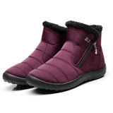 Women,Waterproof,Winter,Flats,Lined,Wedge,Ankle,Boots,Shoes,Boots