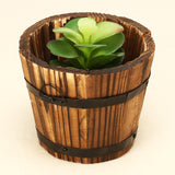 Wooden,Round,Waves,Barrel,Planter,Flower,Office,Garden,Wedding,Decor