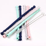 IPRee,Collapsible,Reusable,Drinking,Silicone,Straw,Premium,Folding,Drinking,Straws,Outdoor,Tableware,Cleaning,Brush