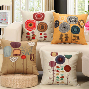 Concise,Style,Flower,Pattern,Decoration,Cushion,Cover,Square,Linen,Pillow