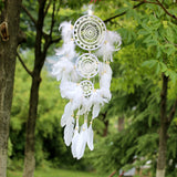 White,Flower,Dream,Catcher,Chimes,Indian,Style,Feather,Pendant,Dream,Catcher,Decorations