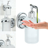 Stainless,Steel,Mounted,Dispenser,Holder,Shampoo,Bottle,Frosted,Glass