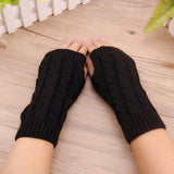 Women,Winter,Warmer,Gloves,Thick,Crochet,Knitting,Fingerless,Gloves