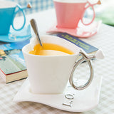 Coffee,Creative,Ceramics,Couple,Loved,Spoon,holder