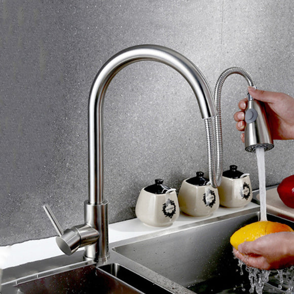 BOiROO,Kitchen,Basin,Faucet,Rotatable,Drawing,Sprayer,Water,Mixer,Single,Handle,Copper,Mount