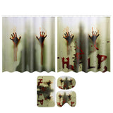 180x180cm,Bloody,Hands,Bathroom,Waterproof,Shower,Curtain,Carpets,Toilet,Cover,Floor,Halloween