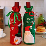 Sequined,Bottle,Cover,Santa,Claus,Snowman,Christmas,Table,Decorations