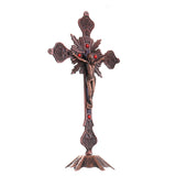 Antique,Copper,Catholic,Altar,Standing,Religious,Crucifix,Decorations