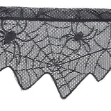 Gothic,Black,Curtains,Valance,Halloween,Haunted,House,Spiderweb