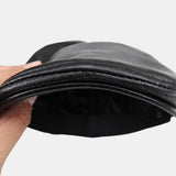 Genuine,Leather,Solid,Color,Casual,Leather,Forward,Beret