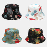 Women,Summer,Protection,Marine,Plant,Pattern,Casual,Simple,Bucket
