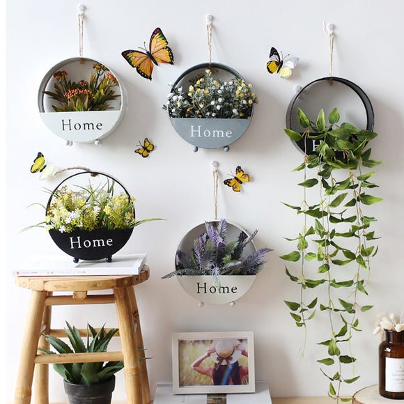 Creative,Round,Wrought,Flower,Basket,Decoration,Flower,Stand