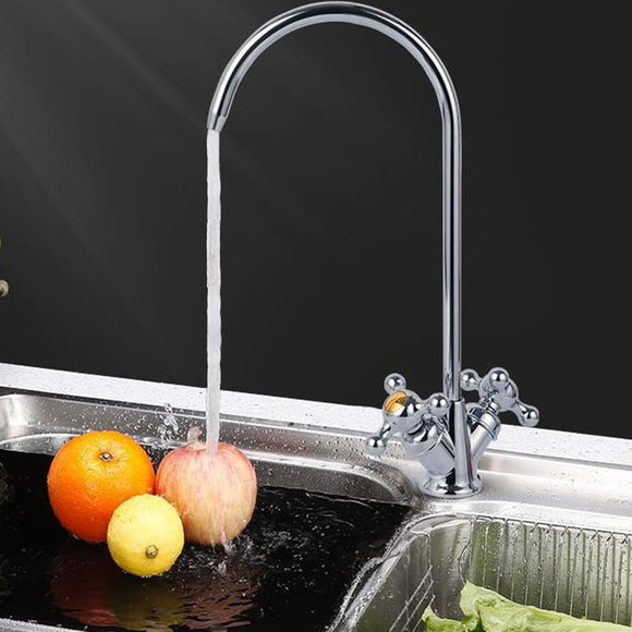 Stainless,Steel,Reverse,Osmosis,Three,Forks,Mixer,Degree,Swivel,Spout,Gooseneck,Drinking,Water,Filter,Faucet