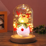 Glass,Cloche,Display,Wooden,Fairy,Light,Decorations,Christmas