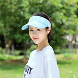 Womens,Stripe,Visor,Super,Absorbent,Breathable,Baseball,Tennis,Running