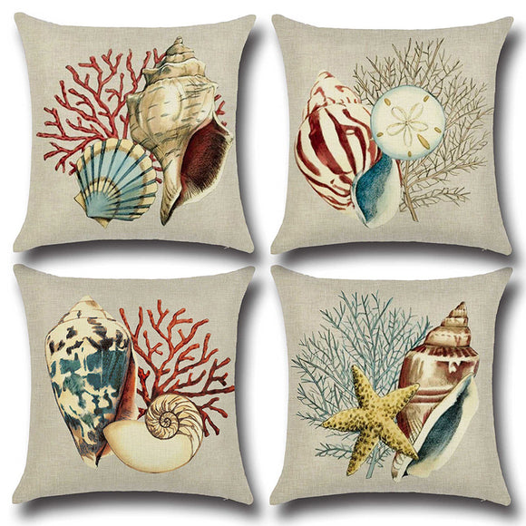 Snail,Printed,Cotton,Linen,Cushion,Cover,Concise,Beach,Style,Square,Decor,Pillow