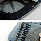 Unisex,Cotton,Denim,Jeans,Washed,Beret,Paper,Zipper,Decorative,Duckbill,Buckle,Cabbie