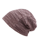 Women,Cotton,Slouch,Beanie,Casual,Solid,Knitted,Striped,Elastic