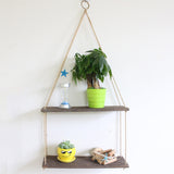 Brown,Wooden,Storage,Hanging,Plant,Flower,Shelf,Decor