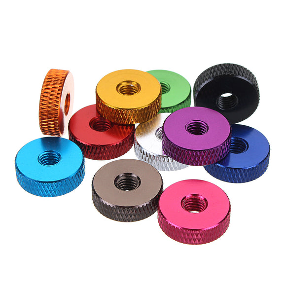 Suleve,M5AN1,10Pcs,Manual,Knurled,Thumb,Screw,Spacer,Washer,Aluminum,Alloy,Multicolor
