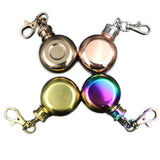 Stainless,Steel,Round,Flask,Keychain,Liquor,Alcohol,Whiskey