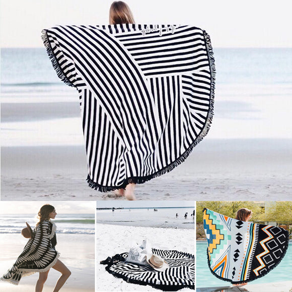 Honana,150cm,Bohemian,Style,Tassel,Beach,Towel,Round,Scarf,Sheet,Tapestry