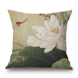Honana,45x45cm,Vintage,Lotus,Flower,Cotton,Linen,Throw,Pillow,Waist,Cushion,Cover