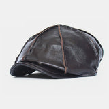 Genuine,Leather,Casual,Artist,Style,Newsboy,Beret