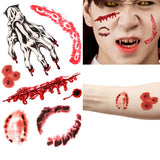Halloween,Props,Tattoo,Stickers,Horror,Simulation,Wound,Realistic,Blood,Scars,Scratches,Stitch,Pattern