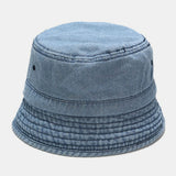 Denim,Washed,Broken,Narrow,Brief,Casual,Outdoor,Sunscreen,Bucket