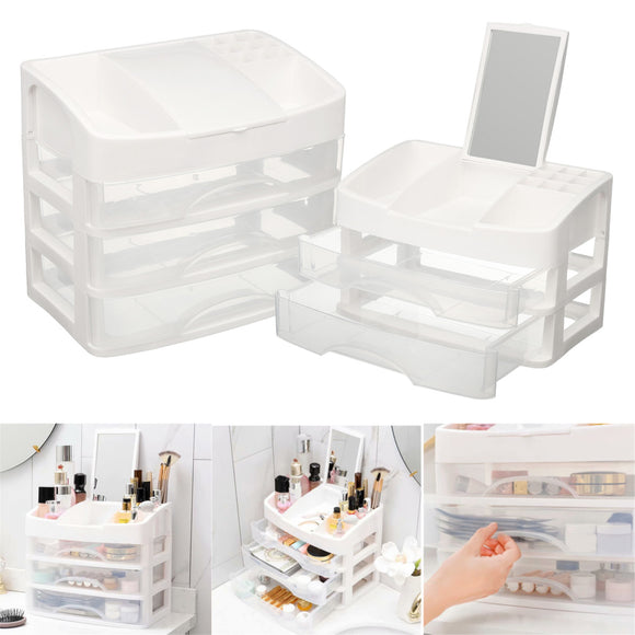 Layers,Clear,Drawers,Makeup,Cosmetic,Organizer,Storage,Jewelry,Holder
