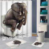 180x180CM,Elephant,Waterproof,Bathroom,Shower,Curtain,Hooks