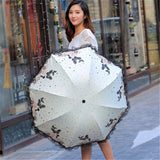 Fragrant,Beauty,Butterfly,Flying,Umbrella,Folding,Black,Plastic,Umbrella