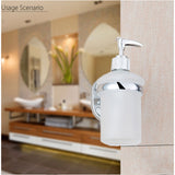 Stainless,Steel,Mounted,Dispenser,Holder,Shampoo,Bottle,Frosted,Glass