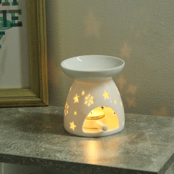 Ceramic,White,Burner,Warmer,Diffuser,Tealight,Candle,Holder,Indoor