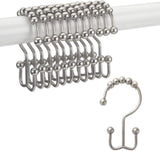 12Pcs,Stainless,Steel,Shower,Curtain,Hooks,Rings,Metal,Double,Glide,Shower,Hooks,Bathroom,Shower,Curtains