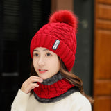 Thick,Beanie,Earmuff,Knitted,Scarf