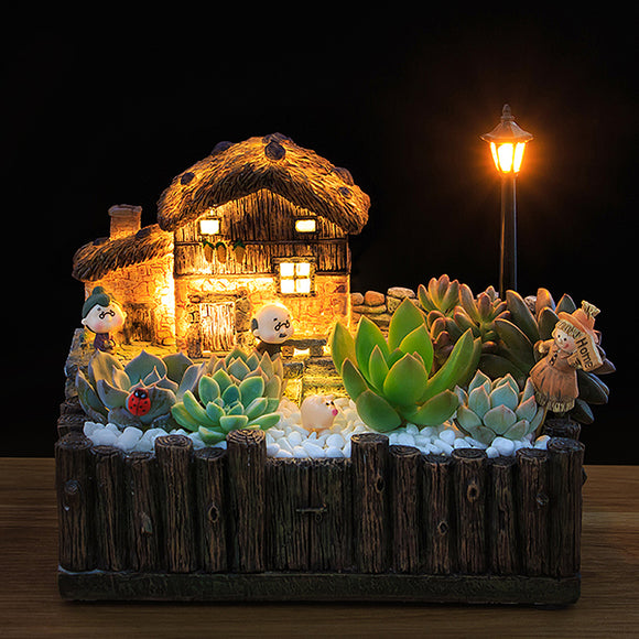 Lighting,Glasse's,Cabin,Craft,Ornaments,Magic,Lantern,House,Planter,Bonsai,Decorations