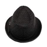 Women,Handmade,Woven,Panama,Style,Fedora,Straw,Leather