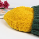 Unisex,Contrast,Color,Street,Trend,Fashion,Yuppie,Melon,Casual,Outdoor,Beanie,Brimless,Knitted