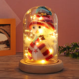 Glass,Cloche,Display,Wooden,Fairy,Light,Decorations,Christmas