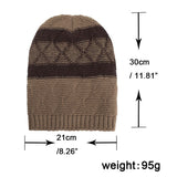 Winter,Plaid,Fleecy,Curlable,Beanie,Outdoor,Slouch,Double,Layers,Knitted